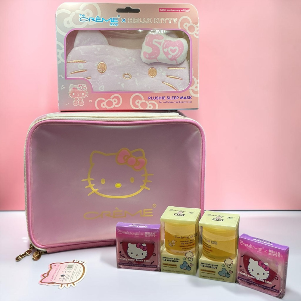 The Crème Shop x Hello Kitty 50th Anniversary Beauty Bundle with Travel Case!